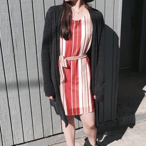 Mak B Orange Striped Dress